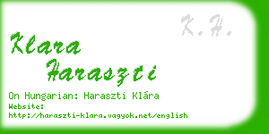klara haraszti business card